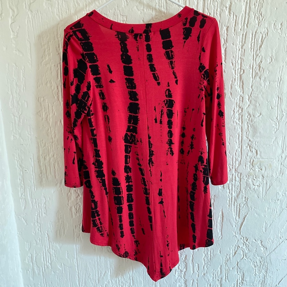 B.L.E.U. Red and Black Tunic Mini Dress Size Small - Picture 7 of 7